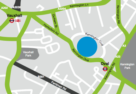 Map to the Kennington Oval